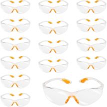 15 pièces Lunettes de protection de travail de bricolage Lunettes de sécurité anti-rayures Lunettes de cyclisme en plastique pour laboratoire de