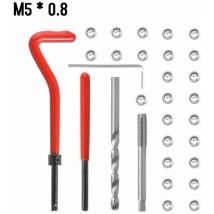 30 Pieces Kit D'Insert De Reparation De Filetage Metrique M5 M6 M8 M10 M12 M14 Helicoil Car Pro Bobine Outil M5 0.8, Ensoleillé