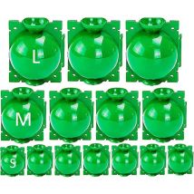 Missdong - 14 pieces plant root box, cultivation ball, grafting box, high-pressure cultivation ball box, plant rooting device (l+m+s, green)