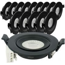 15 Spots Encastrables led Noir asturie Orientable 7W Eq. 75W Température de Couleur: Blanc neutre 4000K