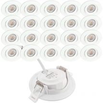 20 Spots Encastrables led asturie Orientable 7W Eq. 75W Température de Couleur: Blanc neutre 4000K