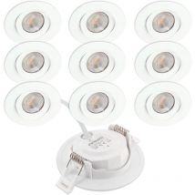 10 Spots Encastrables led asturie Orientable 7W Eq. 75W Température de Couleur: Blanc neutre 4000K