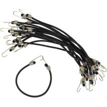 15 Stück kleine Bungee-Bungee-Bungee-Bungee-Bungees mit Haken, 22,9 cm mit Edelstahl-Haken, Mini-Gummi-Bungee-Gurte für Camping, Zelte,