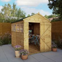 8 x 6 Feet Shiplap Apex Shed - Timber - L240.8 x W190.5 x H222.2 cm - Brown