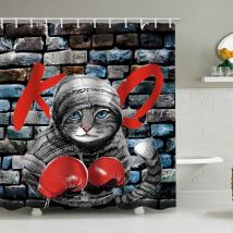 150 X 180 Cm Duschvorhang Mit Lustigem Tiermuster, Wasserdicht, Inklusive 12 Haken, Geeignet Für Erwachsene Und Kinder, 
