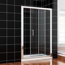 ELEGANT 1500 x 900mm Sliding Shower Enclosure 6mm Safety Glass Screen Door Cubicle with Tray + Waste