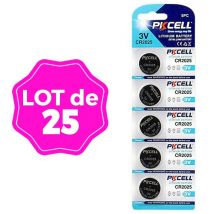 Pkcell - 25er Pack Knopfzellen CR2025 3V 150mAh Lithium