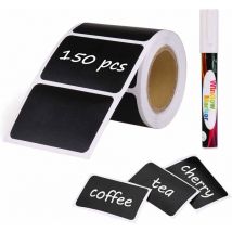 150pcs Kit d'Etiquette Autocollantes Réutilisables pour la Cuisine Organiser avec Marqueurs Craie Liquide, Étiquette Tableau Noir Amovible pour