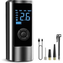 150PSI Mini Pompe à Air Électrique, 6000mAh Pompe Velo Electrique avec écran LCD Numérique avec Lampe LED, Pompe à air Rechargeable pour