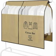 (110X90cm. Marron) Housses de Vêtements Anti-Poussière Housse de Portant Vetement avec Transparent Fenêtre Univers Garment Cover Housse de Protection