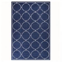 Jadorel - Tapis extérieur kilim 160x230 bleu rectangle kuma