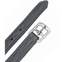 125 cm, Marron foncé: Etriers anglais en cuir doublé, doublure nylon