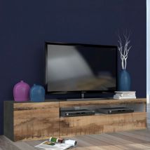 Industrielles TV-Rack 155 cm mit Klapptür und Schublade Daiquiri Pero Ardesia M