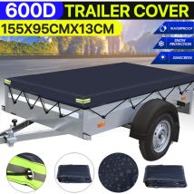 Insma - 155x95x13cm Trailer Cover Waterproof Windproof Dust Protector With Rubber Belt Blue
