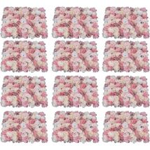 Senderpick - 15.7423.62in Panneaux muraux de fleurs artificielles, Panneaux muraux de fleurs en soie pour jardin extérieur, clôture de jardin, écran