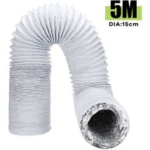 Augienb – Tuyau d'échappement flexible PVC et aluminium 15 cm x 5 m – Accessoire de climatiseur mobile – Longueur, Largeur, Matières