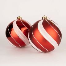15cm/6Pcs Christmas Baubles Shatterproof Red White Candy Strips,Tree Decorations
