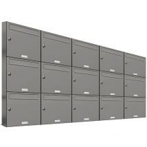 15er Premium Briefkasten Aluminiumgrau RAL Farbe 9007 für Außen Wand Postkasten 5x3
