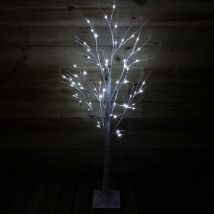 Snowtime - 1.5m (5ft) Indoor Outdoor Christmas Lit Birch Tree with 64 Ice White LEDs