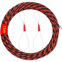 Kcvv - 15m Aiguille D'électricien Electrique Avec 2 Resort de Guidage Passe Spiralé Flexible Aiguille Tire Fil Pour Câble de Communication Mur Conduit