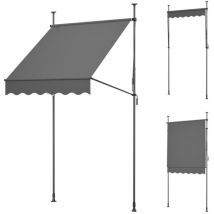 1,5m Balkonmarkise Klemmmarkise Markise Sonnenschutz Verstellbar Ohne Bohren