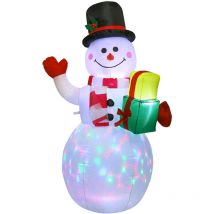 1.5m Bonhomme de neige gonflable illuminé de Noël pour décoration de jardin(Norme européenne)