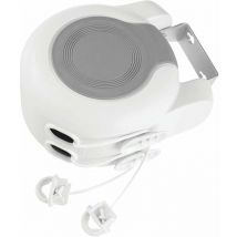 Tigrezy - 15m double fil, blanc) Corde à linge rétractable - sèche - linge mural en plastique et en métal pour l'intérieur et l'extérieur - pour la
