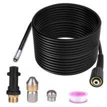 Ouylaf - Déboucheur Canalisation 15m ,Pour Karcher Nettoyeur Haute Pression Déboucheur Canalisation Professionnel Compatible K2-K7/HD/HDS 400Bar 60C°