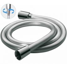 Smooth Shower Hose 1.5m Pipe PVC Double Interlock Silver Chrome Fits Triton Mira