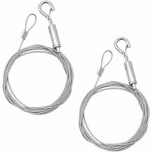 1.5mm x 2m 2 Pièces Câbles à Crochet en Acier Inoxydable Cable pour Rideaux Réglable Corde de Lustre pour Encadrement Tableau, Fil Etendoir Linge