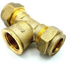 G1/2 Female x 15mm Pipe Tee Compression Fitting Wallmount