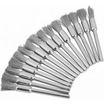15pcs Brosse en Fil d'Acier Brosse Métallique en Acier Diamètre 3mm Outil de Polissage pour Nettoyage de Surfaces de Métal, de Bois et de Pierre((3
