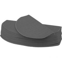 15er-Set Stufenmatte HHG-585, Treppenteppich Treppenschutz Treppenmattenset, 65x25cm halbrund, grau