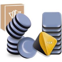 Jn.songs - 16 Almohadillas de Teflón para Muebles Autoadhesivo, Deslizantes para Alfombras, Protectores de Piso Redondo - 20mm