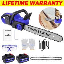 16' Cordless Electric Chainsaw Cutter Garden Wood Branches Saw Pruning Cutting