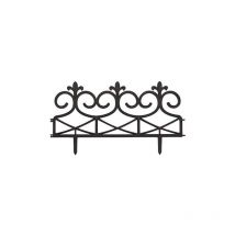 Garden Mile - 16 Garden Border Edging Victorian Iron Scroll Style Black Plastic Fence (4x Packs Of 4)