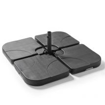 Oviala - Set aus 4 befüllbare Sonnenschirmplatten 16 kg Schwarz