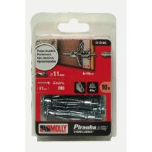 10 Metallspreizdübel ø 6 x 50 mm mit Schraube M6 Molly M18106-XJ