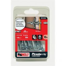 10 Metallspreizdübel ø 4 x 33 mm mit Schraube M4 Molly M14106-XJ