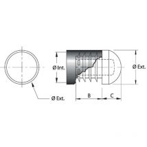 Fortaps Innenstopfen Rund Aus Schwarzem Kunststoff 42 Mm