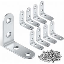 Ersandy - 16 pcs équerre de Coin - 40mmx40mm 90 Degré Angle Droit équerres de Fixation en Acier Inox l Accolades en Forme de Coin avec 64 pcs Vis