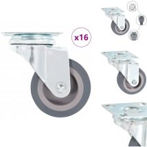 16 pcs Roulettes pivotantes 50 mm - Roulette Pivotante - Roulettes Pivotantes - Roulette De Chariot - Roulettes De Chariot