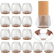 16 Pièces Chaise Casquettes 25-29mm Patins Pour Meubles Silicone Protection Plaquettes De Pieds De Meubles Chaise Jambe Caches Housse De Table Rayures