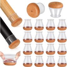 16 pièces de housses de protection de chaise, coussins de chaise ronds épaissis, housses de protection de pieds de chaise pour meubles de sol en bois