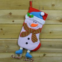 16 Plush Red Christmas Present Stocking - Snowman