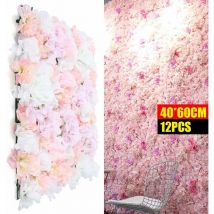 Senderpick - Lot de 12 fleurs artificielles, mur de roses, mur de fleurs artificielles diy Wedding Street Background 40 60Cm (Rose)