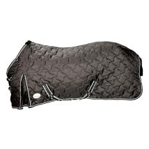 140 cm, Noir: Couverture d'hiver 210 D matelassée matelassée 250 g avec sangles abdominales et renfort au garrot sur le dessus de la queue