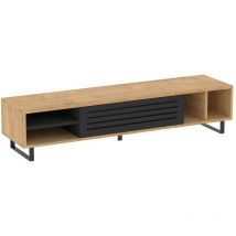 160 cm großes TV-Gerät in heller Holzoptik