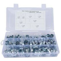 160 piezas de clips tóricos de doble oreja de 5-23 mm, abrazaderas para tuberías, abrazaderas para tuberías de doble oreja ajustables, clips de