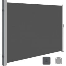Paravent extérieur 200 x 300 cm (h x l), Store latéral Brise-vue Paravent retractable - Gris Anthracite GSA200G02